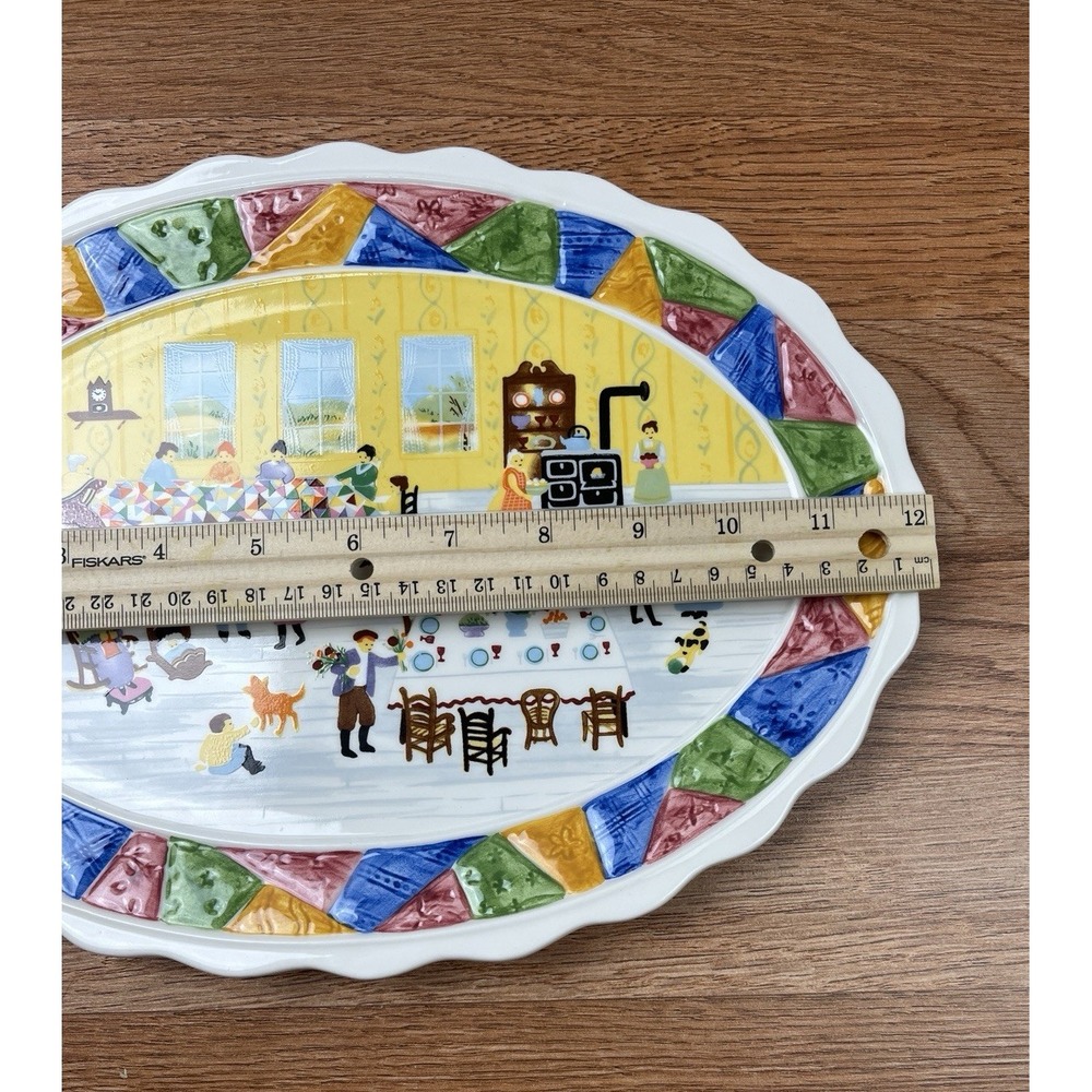 Vintage 1993 Fitz and Floyd Omnibus OCI 12" Homestead Platter NEW in Box - Picture 5 of 10